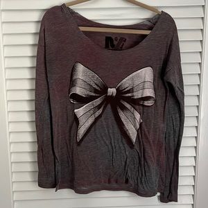 Y2K vintage Rebel Yell Coquette Bow Burnout Shirt from Kitson sz XS S